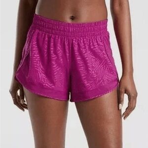 Athleta Printed Mesh Racer Run 4” Shorts